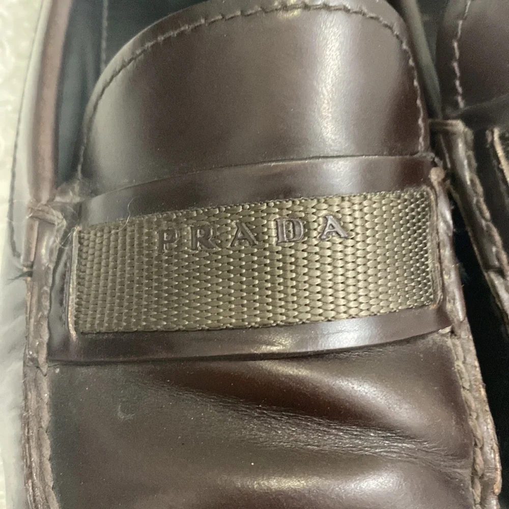 Prada Brown Leather Penny Loafers
